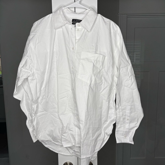 NWT J. Crew Étienne Oversized Shirt Blouse Lightweight Oxford White - Picture 2 of 5